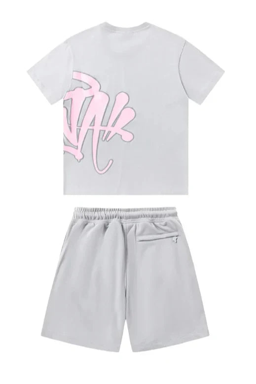"Graffiti" Short set Grey Pink